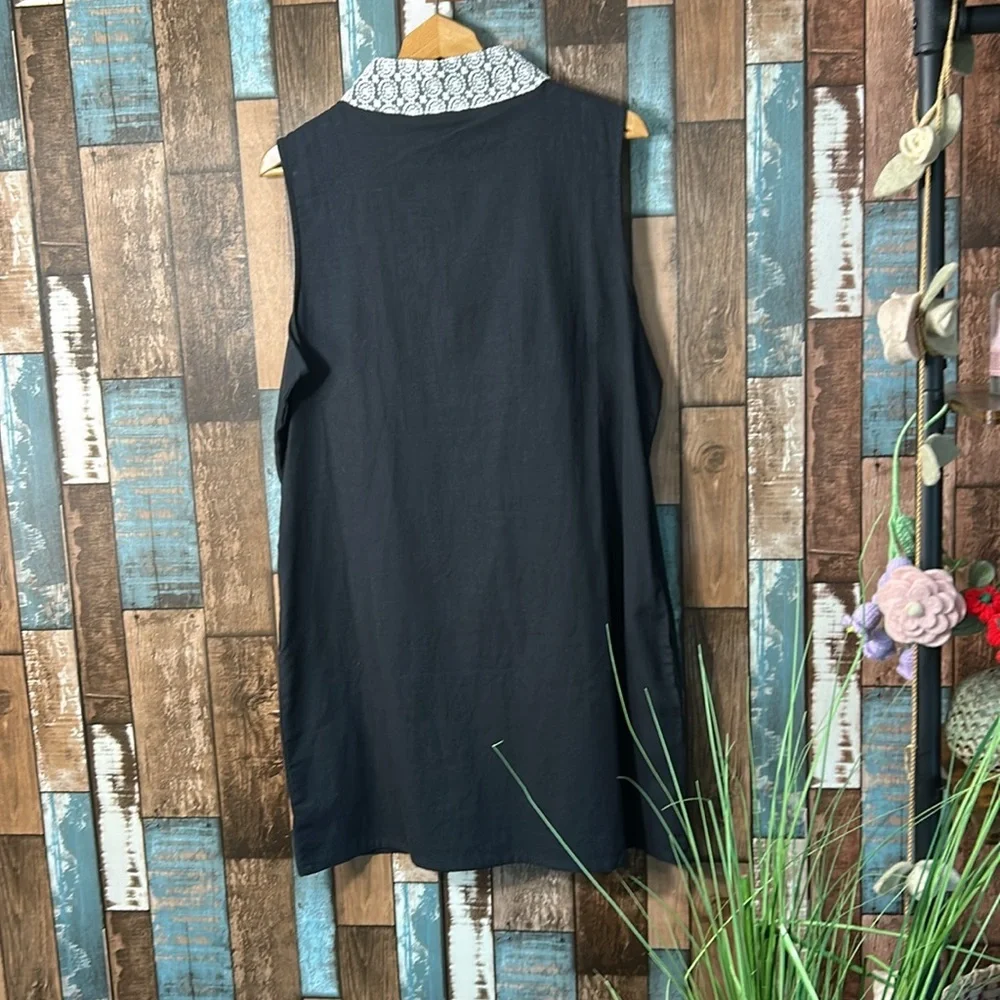Charlie Page large navy lace trim V-neck dress - Picture 12 of 15